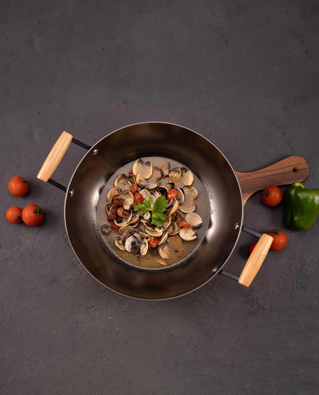 LA GOURMET - Chảo gang lòng sâu hai tay cầm Nitrigan 36cm