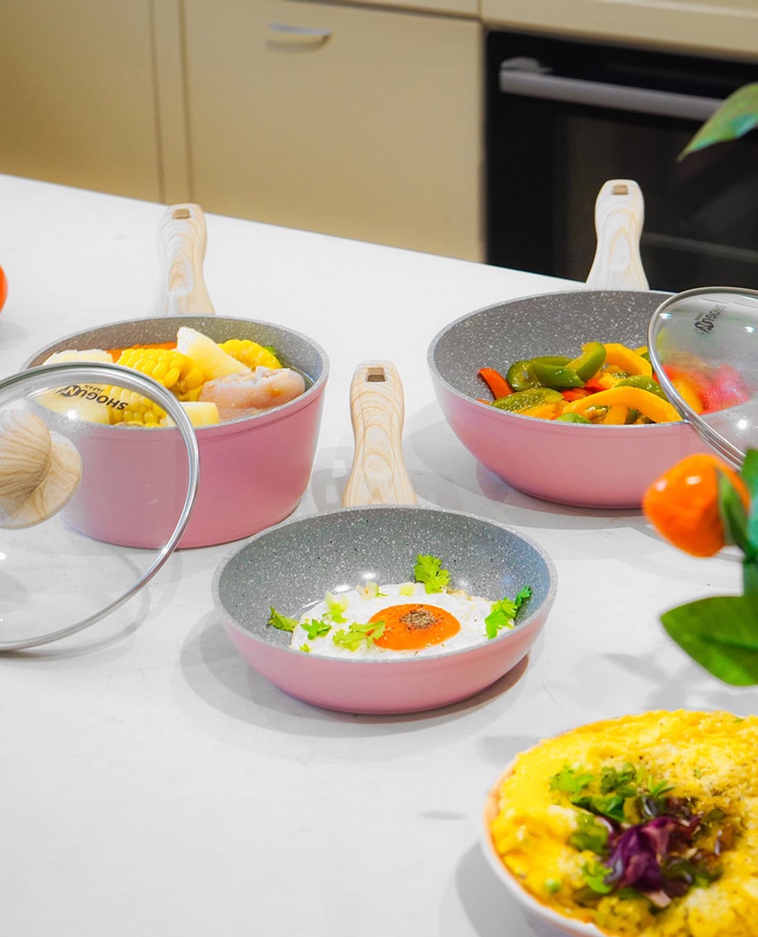 LA GOURMET - Bộ 3 chảo chống dính mini Shogun