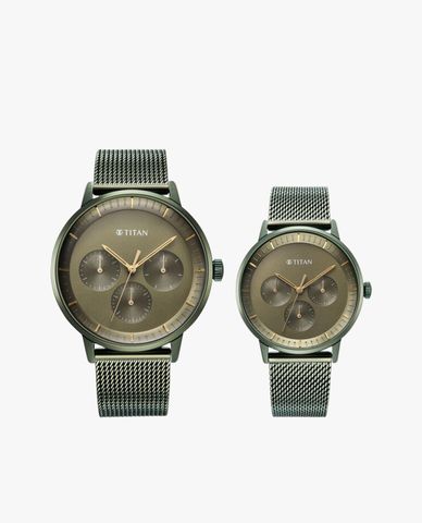  TITAN - Đồng hồ đôi nam nữ Bandhan 42mm & 36mm 