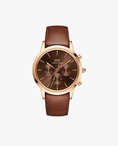  DANIEL WELLINGTON - Đồng hồ nam Iconic Chronograph St Mawes Amber RG 42mm 
