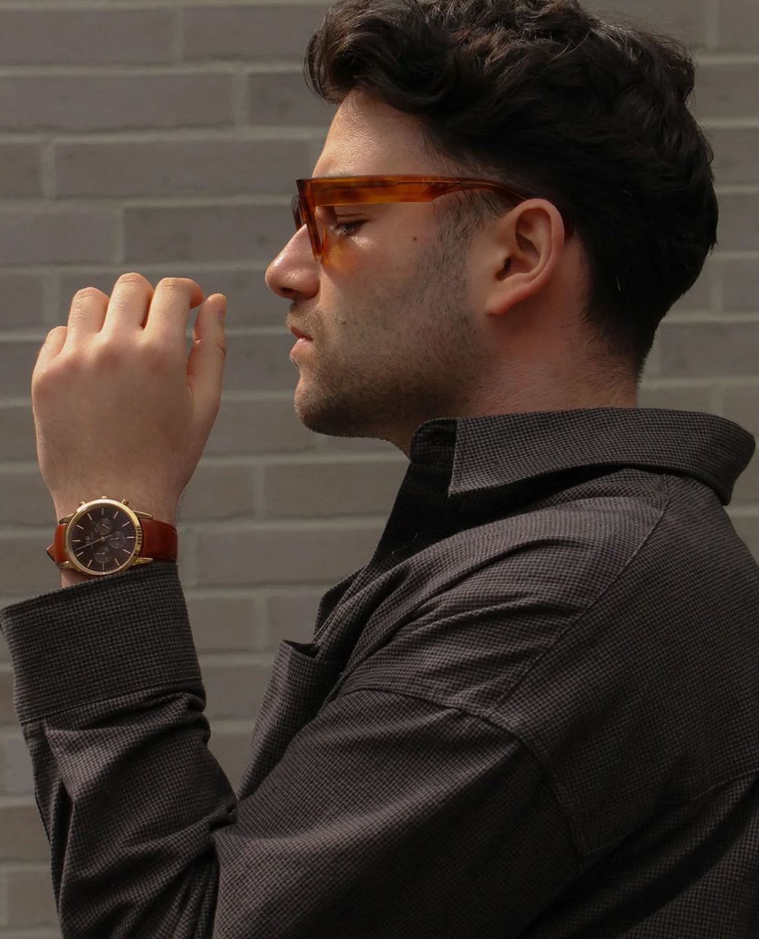 DANIEL WELLINGTON - Đồng hồ nam Iconic Chronograph St Mawes Amber RG 42mm