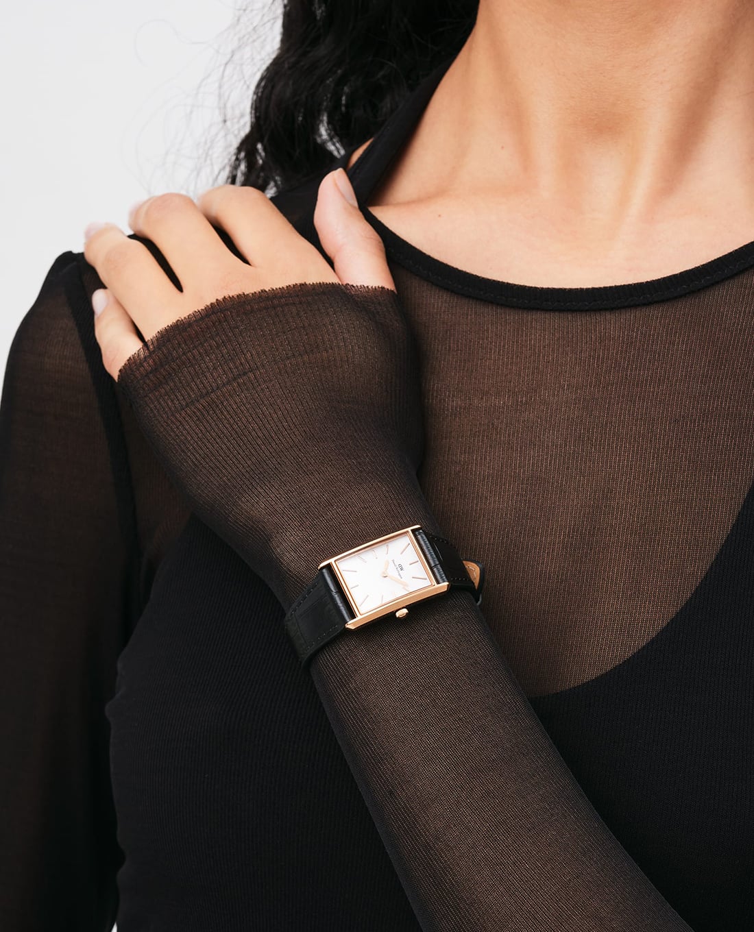 DANIEL WELLINGTON - Đồng hồ nữ Bound Black Crocodile 14mm