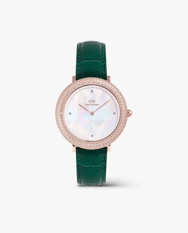  DANIEL WELLINGTON - Đồng hồ nữ Crystalline Bezel Green Croc 32mm 