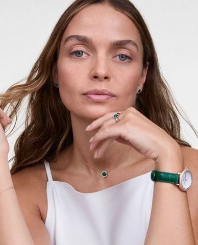  DANIEL WELLINGTON - Đồng hồ nữ Crystalline Bezel Green Croc 32mm 