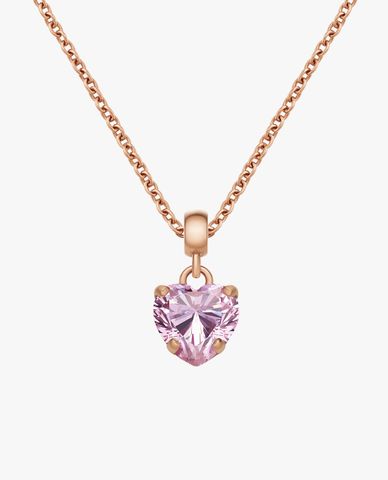  DANIEL WELLINGTON - Mặt dây chuyền Heart Pink Crystal Charm RG 