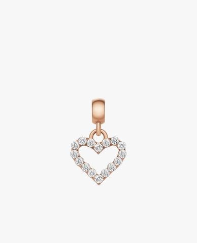 DANIEL WELLINGTON - Mặt dây chuyền Heart Contour White Crystal Charm RG 