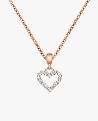  DANIEL WELLINGTON - Mặt dây chuyền Heart Contour White Crystal Charm RG 