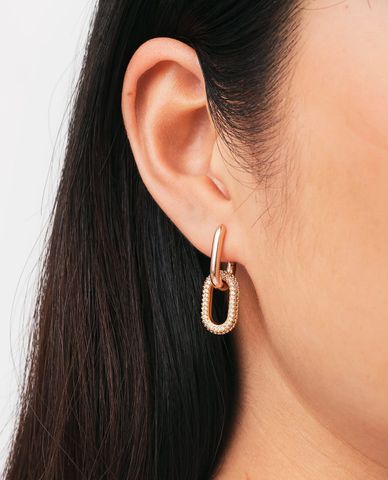  DANIEL WELLINGTON - Khuyên tai nữ phối khoen đính đá Crystal Link 