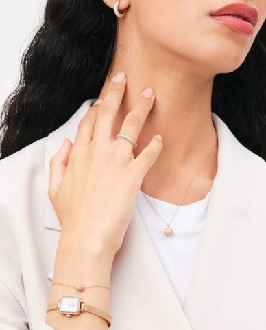  DANIEL WELLINGTON - Nhẫn nữ bản vừa đính đá Pavé Crystal 