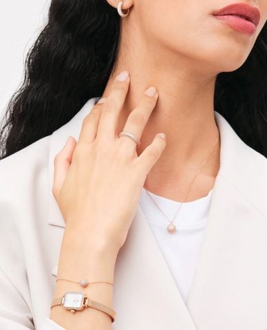  DANIEL WELLINGTON - Nhẫn nữ bản vừa đính đá Pavé Crystal 