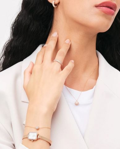  DANIEL WELLINGTON - Nhẫn nữ bản vừa đính đá Pavé Crystal 