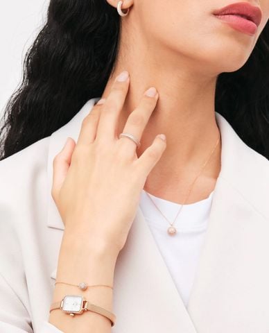  DANIEL WELLINGTON - Nhẫn nữ bản vừa đính đá Pavé Crystal 