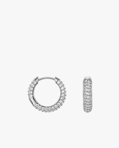  DANIEL WELLINGTON - Khuyên tai nữ dáng tròn đính đá Pavé Crystal 