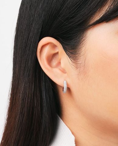  DANIEL WELLINGTON - Khuyên tai nữ dáng tròn đính đá Pavé Crystal 