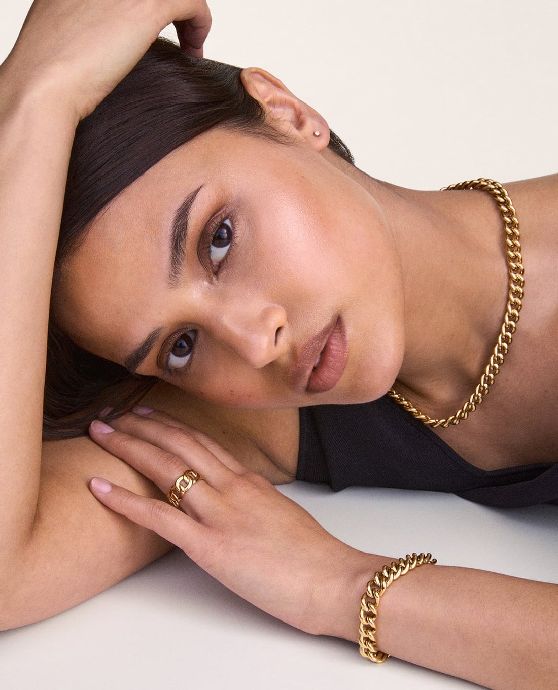 DANIEL WELLINGTON - Nhẫn nữ bản to Chunky Chain 50mm