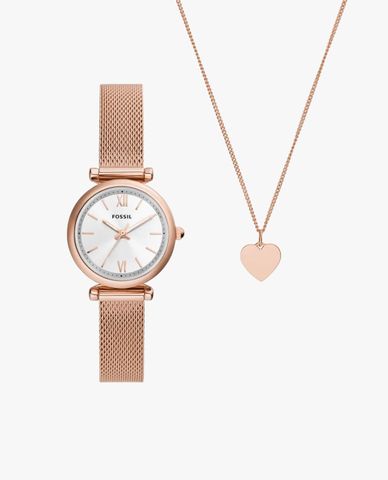  FOSSIL - Set đồng hồ và vòng cổ nữ Carlie 28mm 
