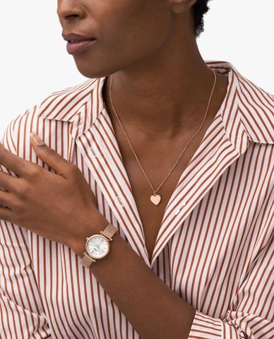  FOSSIL - Set đồng hồ và vòng cổ nữ Carlie 28mm 
