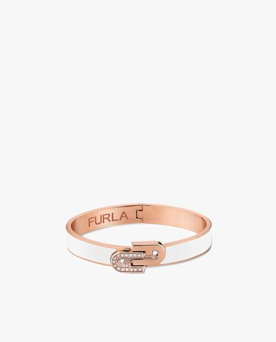  FURLA - Vòng đeo tay nữ phom cứng phối mặt đính đá thời trang 