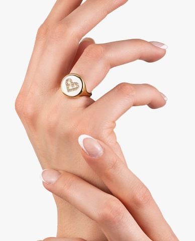  FURLA - Nhẫn nữ mặt tròn đính đá sang trọng 