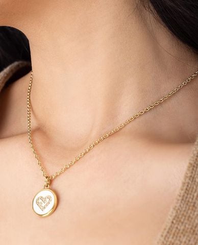  FURLA - Vòng cổ nữ chuỗi xích phối mặt hình tròn thời trang 