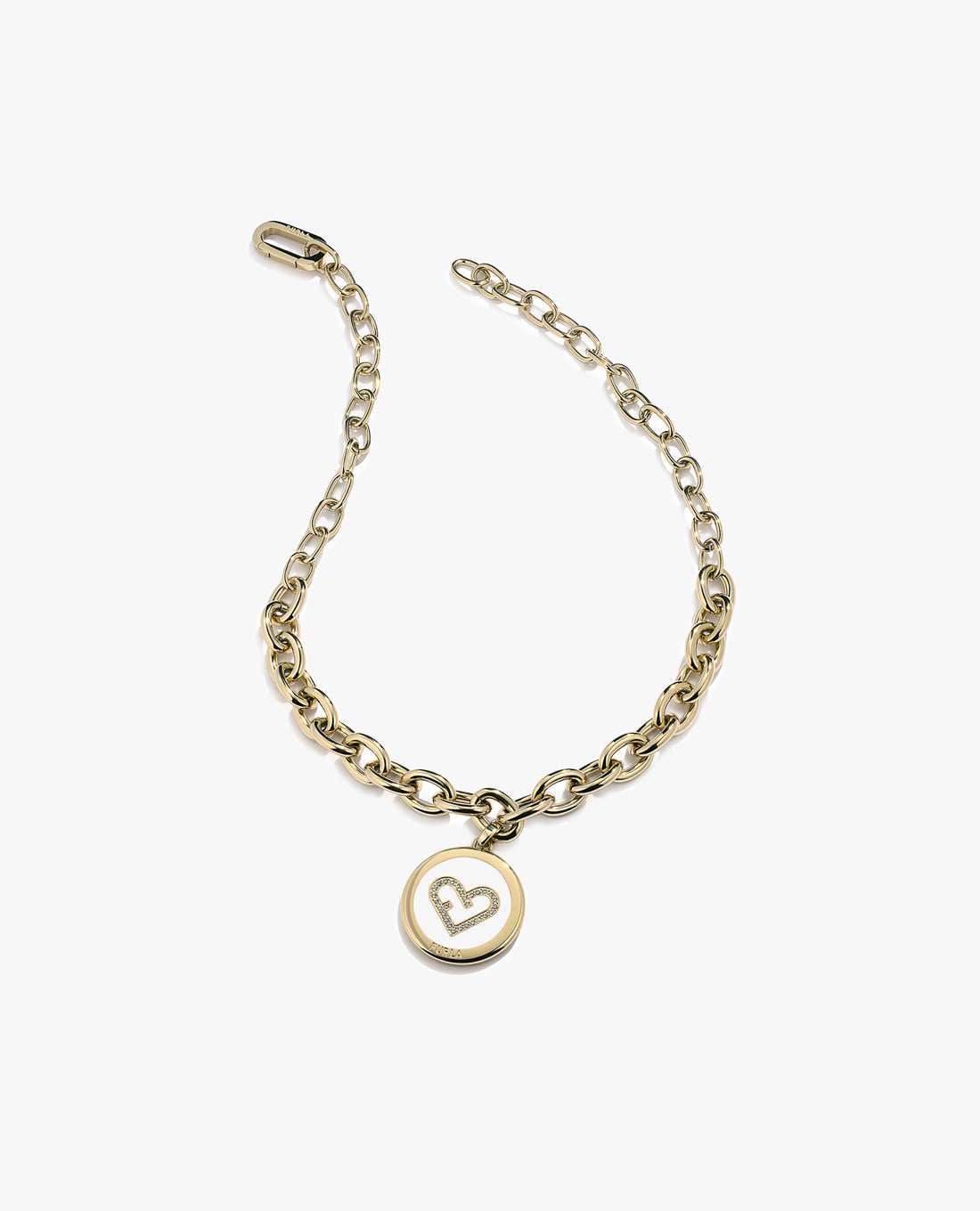 FURLA - Vòng cổ nữ mắt xích mặt hình tròn hiện đại