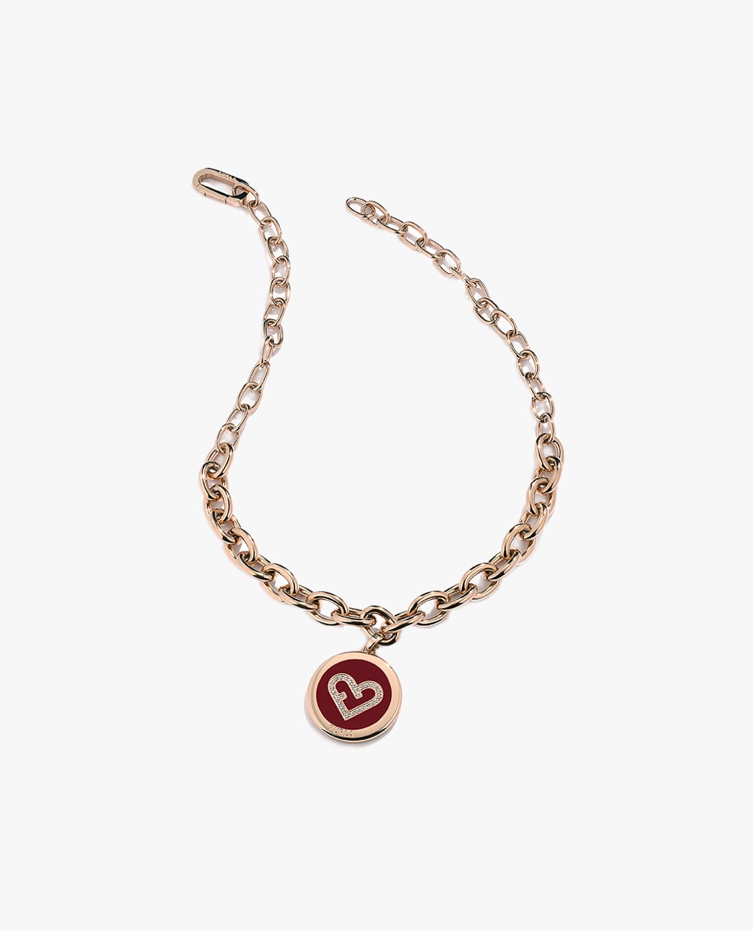 FURLA - Vòng cổ nữ mắt xích mặt hình tròn hiện đại