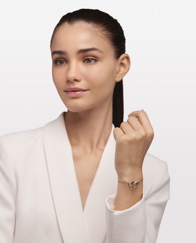  FURLA - Vòng đeo tay nữ chuỗi xích phối mặt đính đá 