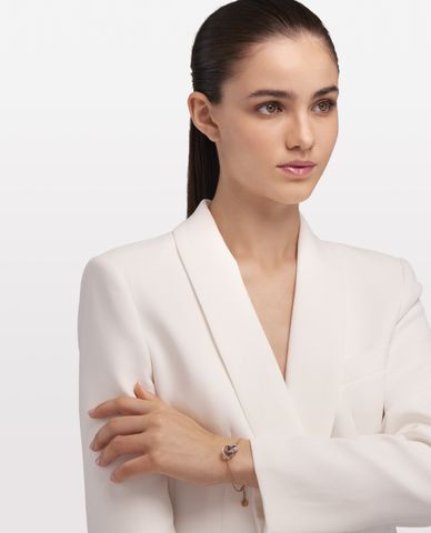  FURLA - Vòng đeo tay nữ chuỗi xích phối mặt đính đá 