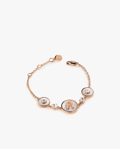  FURLA - Vòng đeo tay nữ chuỗi xích phối mặt đính đá 