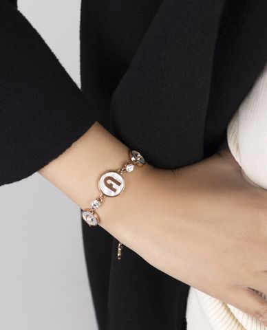  FURLA - Vòng đeo tay nữ chuỗi xích phối mặt đính đá 