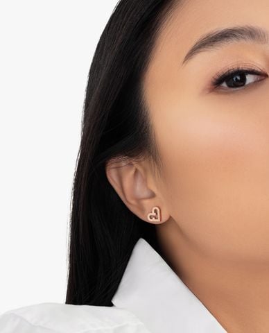  FURLA - Khuyên tai nữ hình trái tim chốt khóa thời trang 