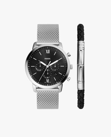  FOSSIL - Set đồng hồ và vòng đeo tay nam Neutra 44mm 