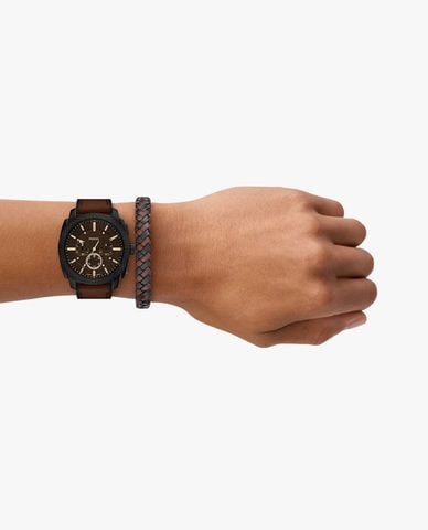  FOSSIL - Set đồng hồ và vòng đeo tay nam Machine 44mm 