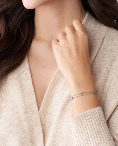  FOSSIL - Vòng đeo tay nữ Heart Tri-Tone 