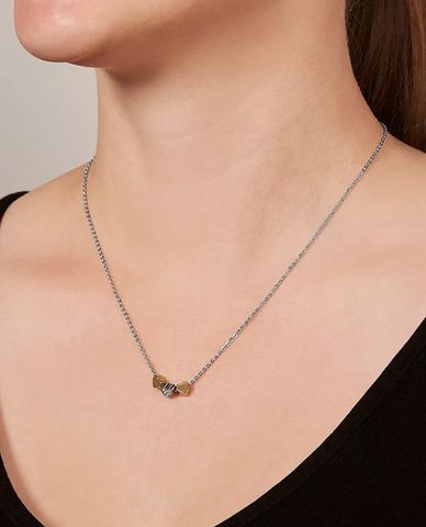  FOSSIL - Vòng cổ nữ Heart Tri-Tone Steel 