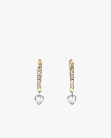  FOSSIL - Khuyên tai nữ phối hình trái tim Sadie Glitz Disc Hoop 