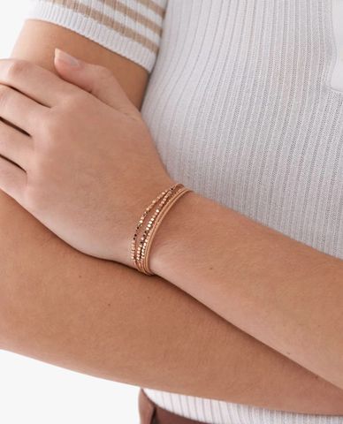  FOSSIL - Vòng đeo tay nữ nhiều dây kết hợp phối khóa 