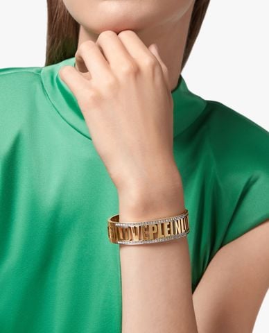  PHILIPP PLEIN - Vòng đeo tay nữ phom cứng đính đá sang trọng 