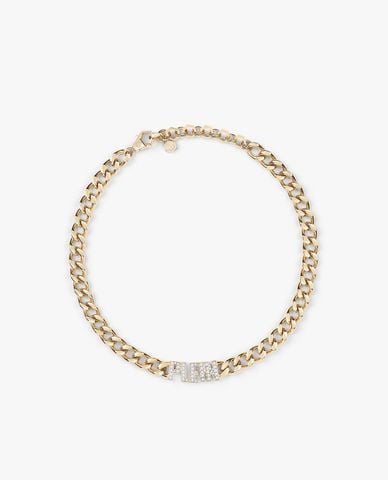  PHILIPP PLEIN - Vòng cổ nữ mắt xích lớn phối mặt đính đá sang trọng 