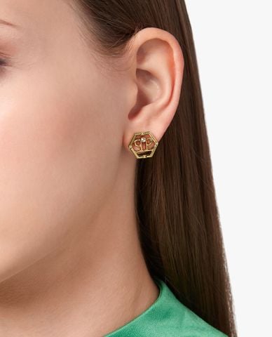  PHILIPP PLEIN - Khuyên tai nữ chốt khóa đính đá thời trang 