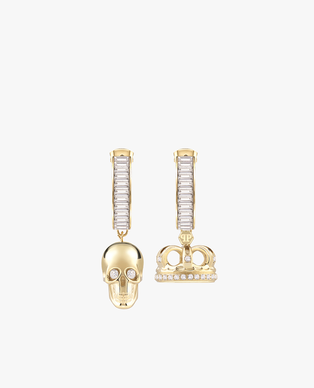 PHILIPP PLEIN - Khuyên tai nữ khoen tròn dáng hở đính đá