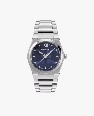  FERRAGAMO - Đồng hồ nam Vega Blue Tone Diamond 40mm 