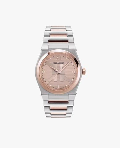  FERRAGAMO - Đồng hồ nam Vega Rose Gold Tone Diamond 40mm 