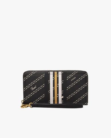  FOSSIL - Ví nữ dáng dài phối zip Logan 