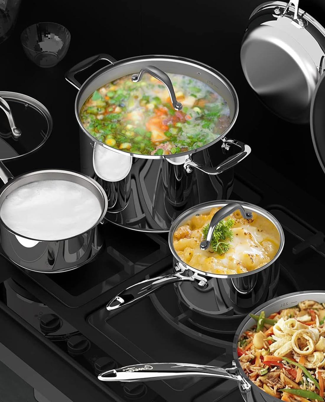 CIWETE - Bộ nồi và chảo inox cao cấp 6 món