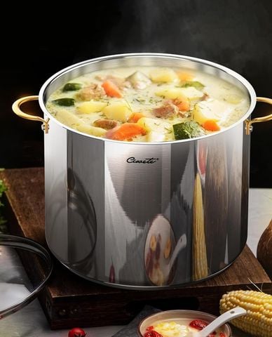  CIWETE - Nồi hầm inox 304 nắp kính 32cm 