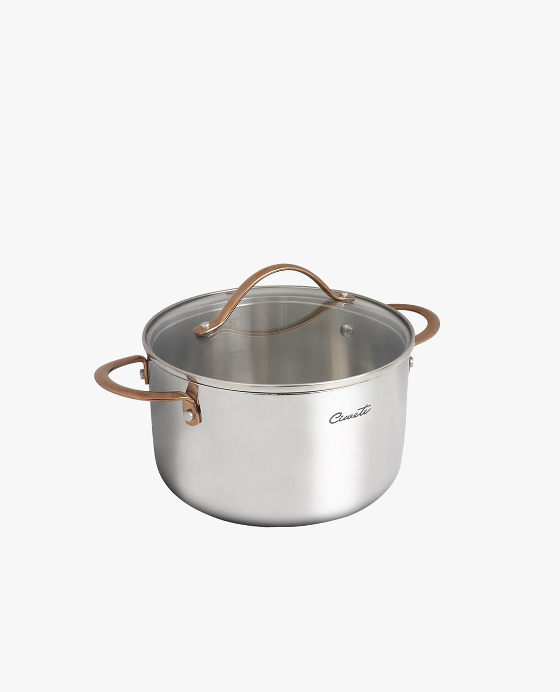 CIWETE - Nồi hầm inox 304 nắp kính 22cm
