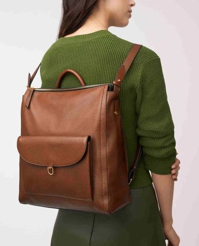  FOSSIL - Balo nữ phom chữ nhật phối khoá zip cá tính Parker 