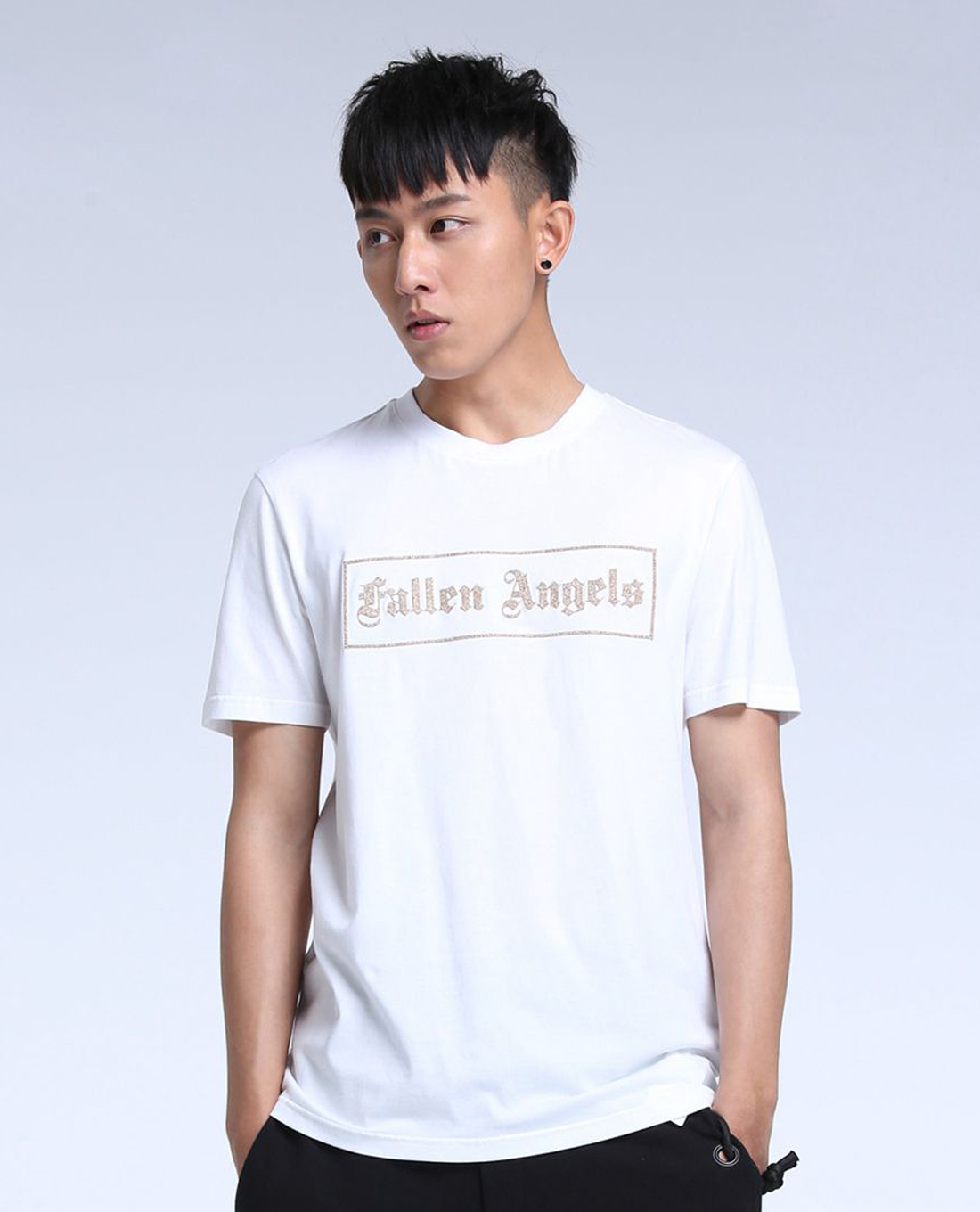 TRENDIANO - Áo thun nam cổ tròn tay ngắn in chữ 