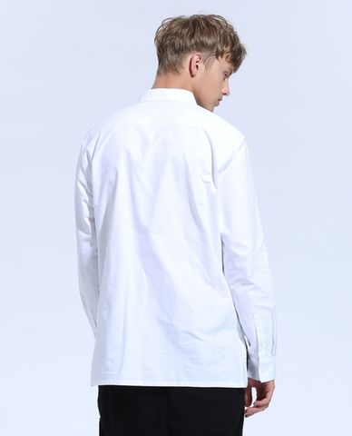  TRENDIANO - Áo sơ mi nam cổ bẻ tay dài phối túi in chữ cách điệu 